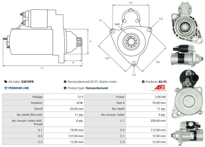 AS-PL S3075PR Starter
