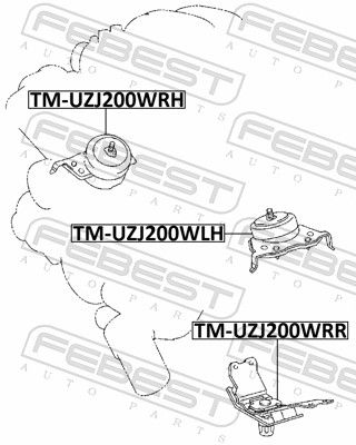 FEBEST TM-UZJ200WLH Mounting, engine