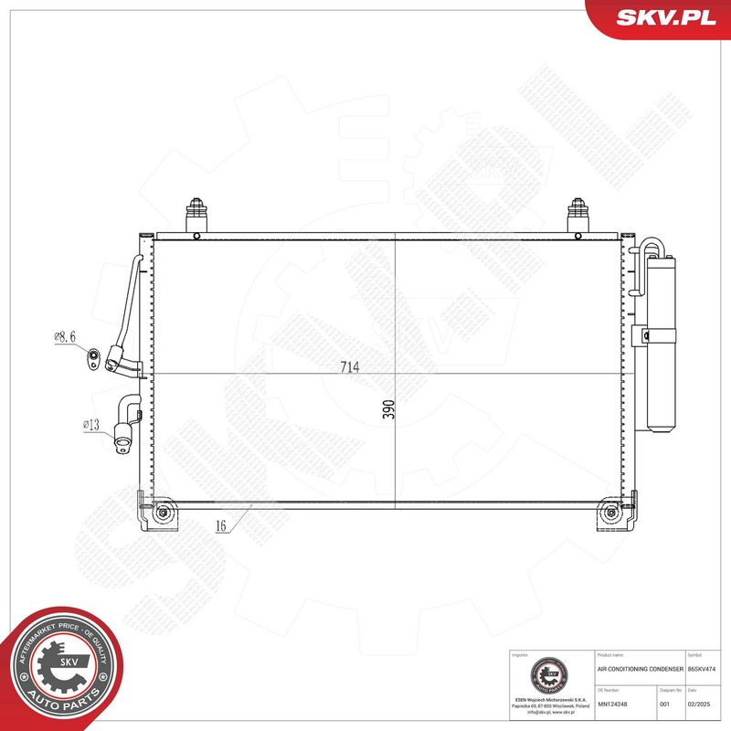 Kondensaator, kliimaseade, ESEN SKV 86SKV474