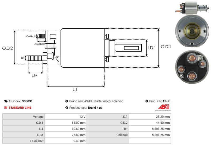 Magnetlülitus, starter, AS-PL SS3031