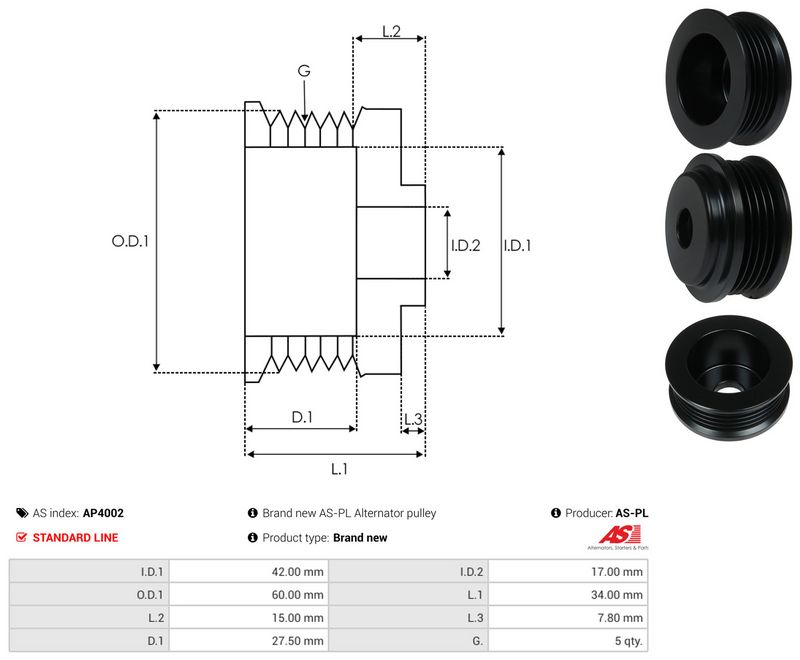 Rihmaratas, generaator, AS-PL AP4002