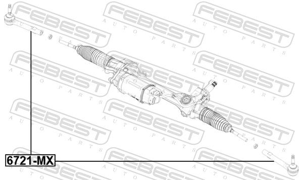 Наконечник, поперечна кермова тяга, Febest 6721-MX