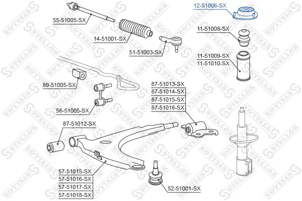 STELLOX 12-51006-SX Suspension Strut Support Mount