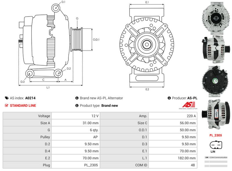 AS-PL A0214 Alternator