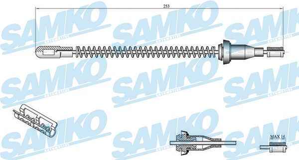 Тросовий привод, стоянкове гальмо, Samko C0556B