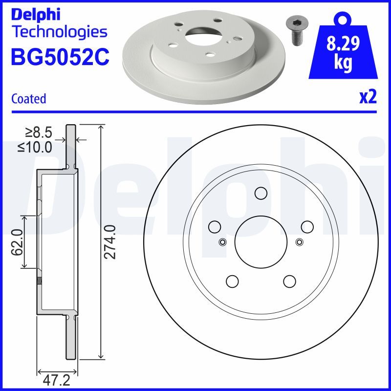 Гальмівний диск, Delphi BG5052C