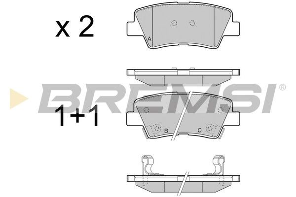 Комплект тормозных колодок на Elantra, Grandeur, I40, Korando, Opirus, Optima, Sonata, Soul, Tivoli, Veloster