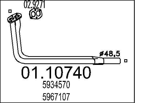 MTS kipufogócső 01.10740