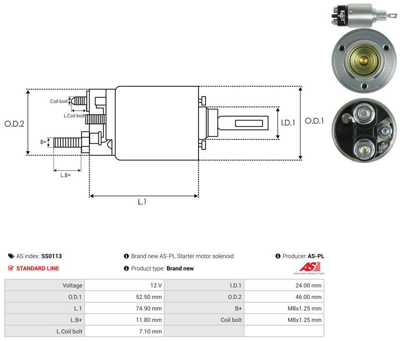 Magnetlülitus, starter, AS-PL SS0113