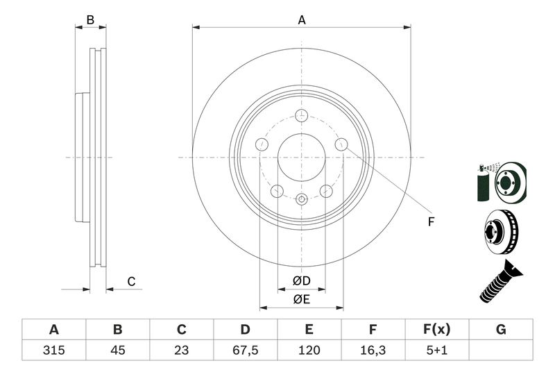 BOSCH Remschijf 0 986 479 F53