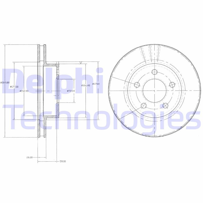 Гальмівний диск, Delphi BG3546