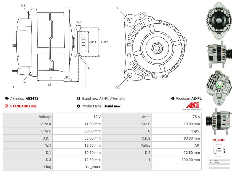 AS-PL A5341S Alternator