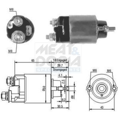 MEAT & DORIA Magneetschakelaar, startmotor 46097