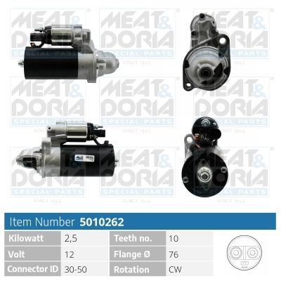 MEAT & DORIA Startmotor / Starter 5010262