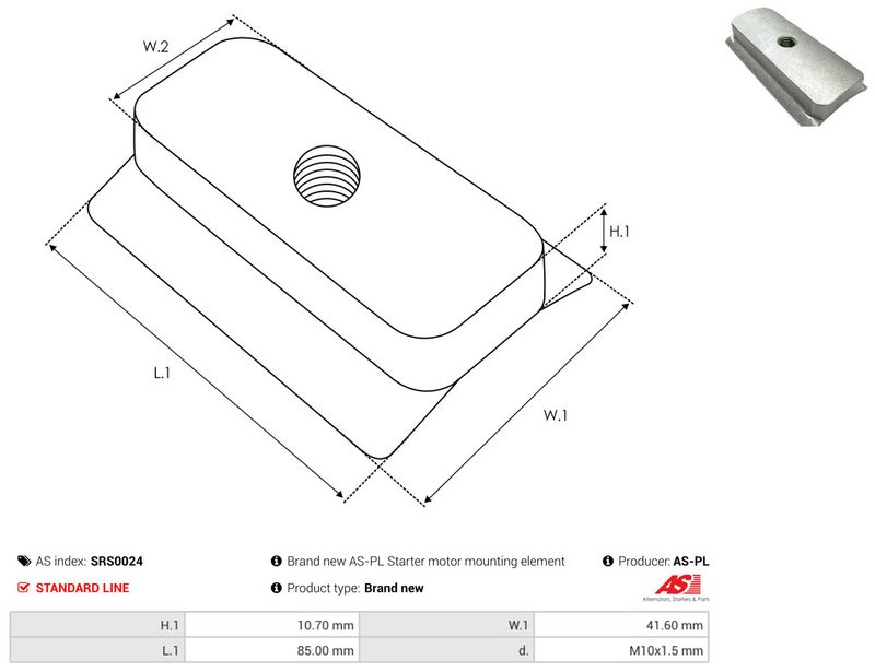 AS-PL SRS0024 Repair Kit, starter