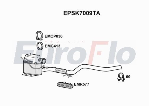 EuroFlo Soot/Particulate Filter, exhaust system EPSK7009TA
