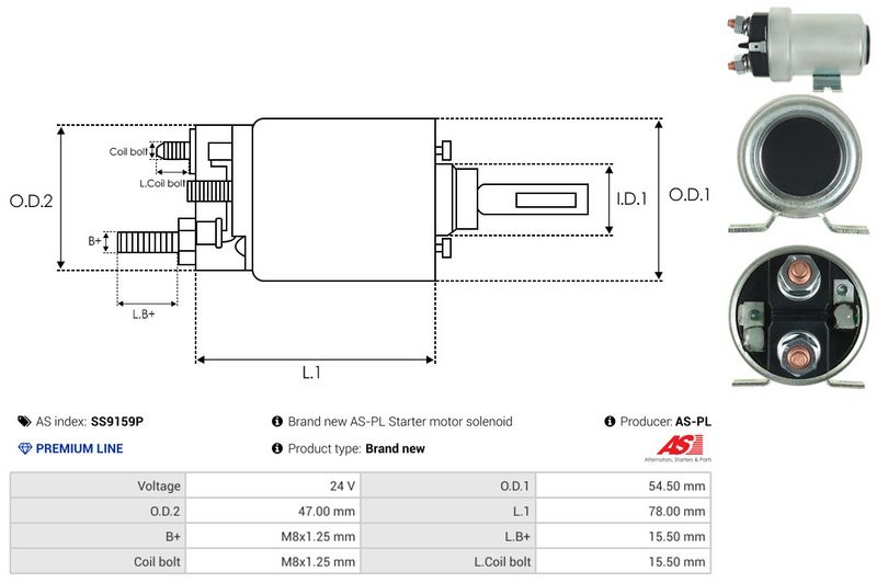 AS-PL SS9159P Solenoid Switch, starter
