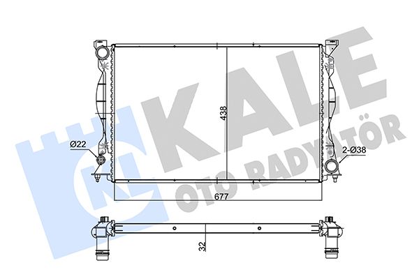 KALE Volkswagen Радіатор охолодження Audi A6 2.4/3.2 04-