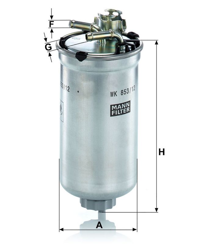 Kütusefilter, MANN-FILTER WK 853, 12 Z