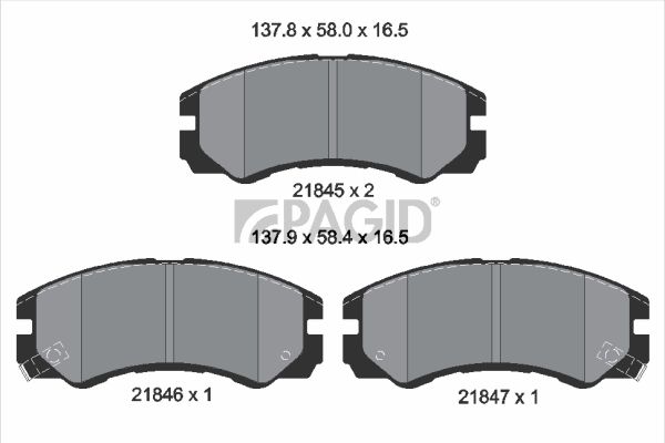 Sada brzdových destiček, kotoučová brzda T3033N