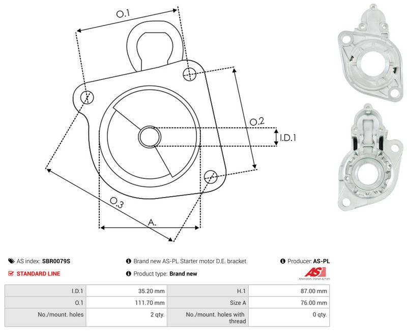 AS-PL SBR0079S Starter Lid, carburettor