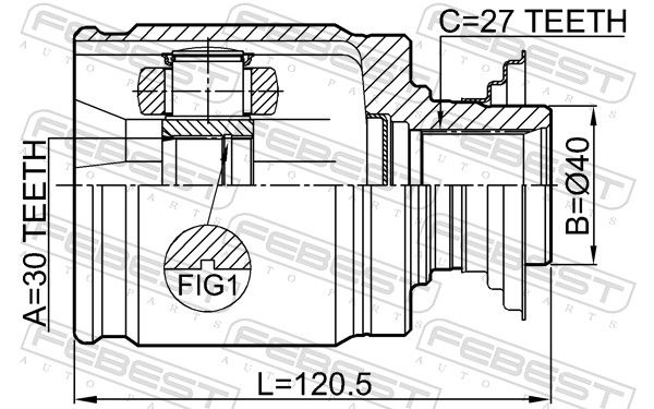 FEBEST 0311-CRVRH Joint Kit, drive shaft