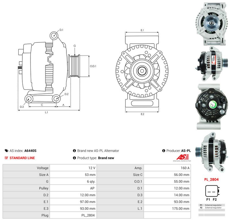 Generaator, AS-PL A6440S