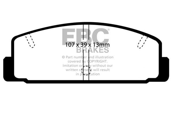 Комплект гальмівних накладок, дискове гальмо, Ebc Brakes DP4729R