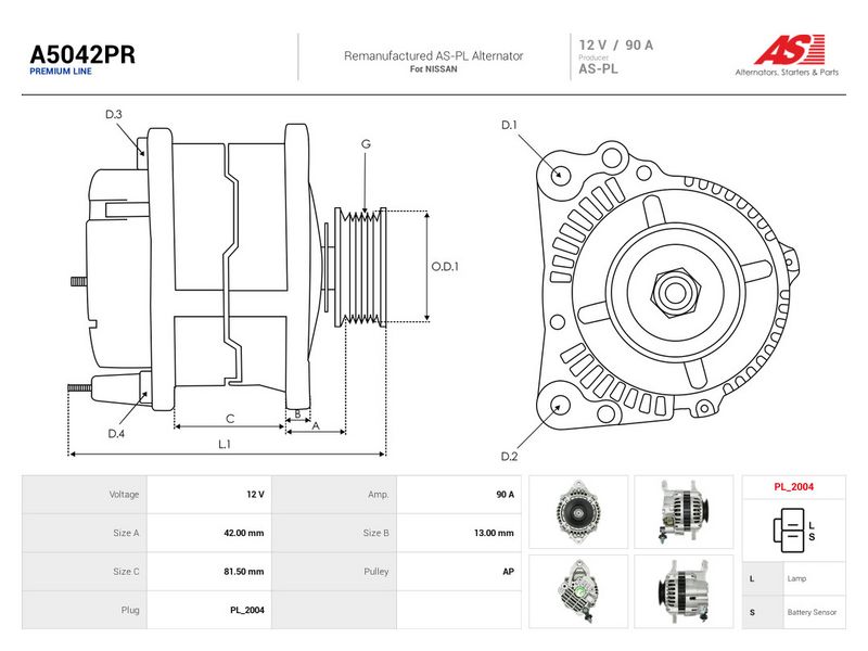 Generaator, AS-PL A5042PR