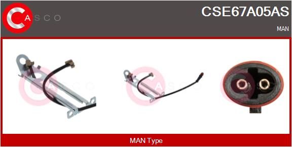 Výstražný kontakt, opotřebení obložení CSE67A05AS