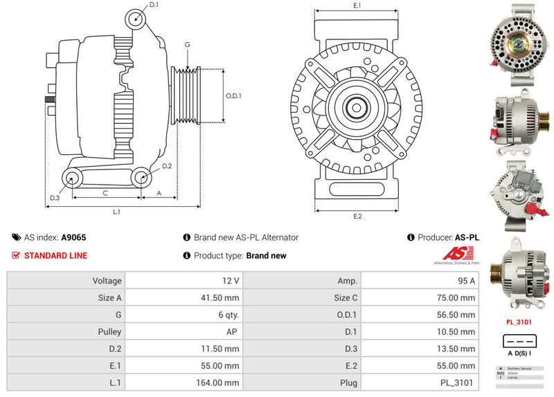 AS-PL A9065 Alternator