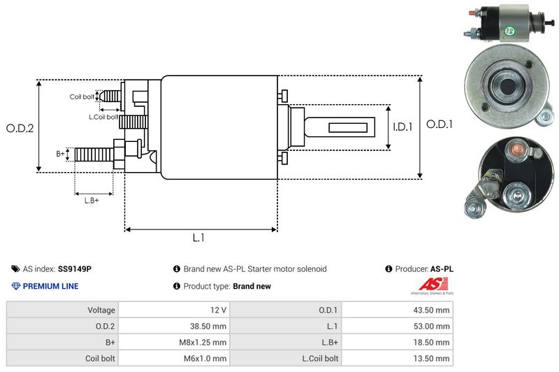 AS-PL SS9149P Solenoid Switch, starter