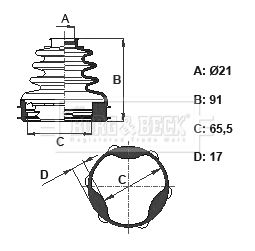 BORG & BECK gumiharangkészlet, hajtótengely BCB6108