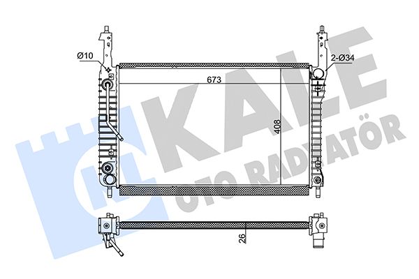 KALE OPEL Радіатор охолодження двиг. Antara, Chevrolet Captiva 2.0CDTI