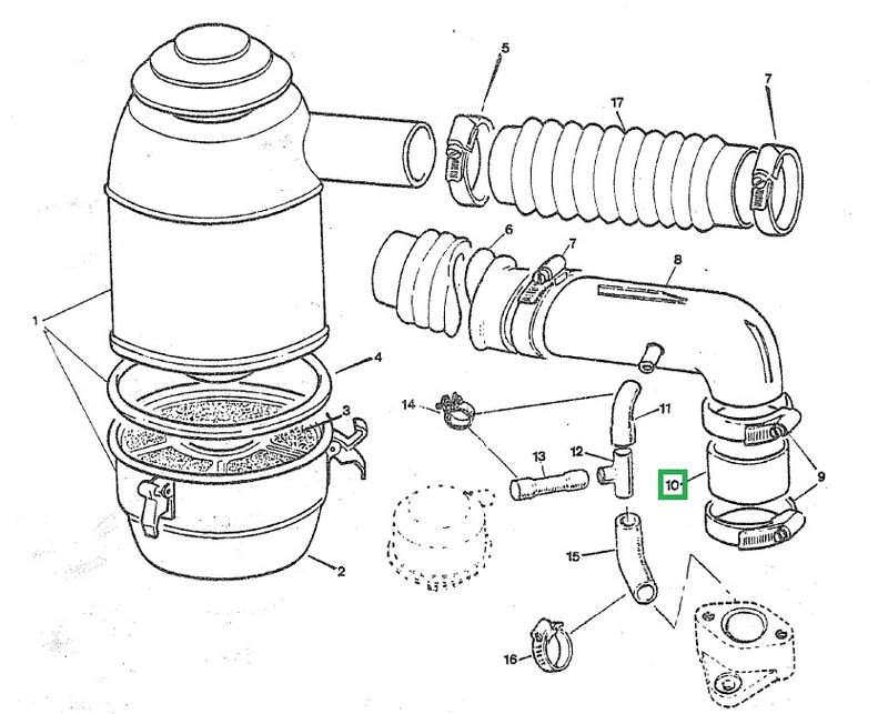 AG PARTS 834 Intake Hose, air filter