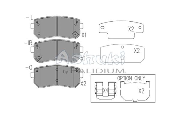 ASHUKI by Palidium fékbetétkészlet, tárcsafék Y029-63