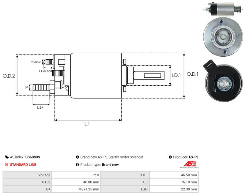 Magnetlülitus, starter, AS-PL SS6080S