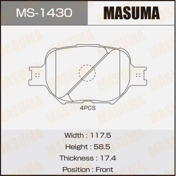 Комплект гальмівних колодок, Masuma MS-1430