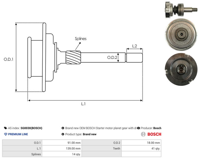 AS-PL SG0030(BOSCH) Ring Gear, planetary gearbox (starter)