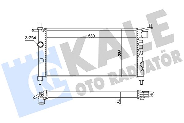 KALE OPEL радиатор охлаждения Corsa B,Combo 1.2/1.4