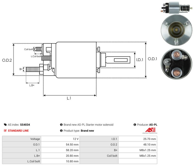 AS-PL SS4034 Solenoid Switch, starter