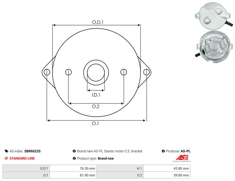 AS-PL SBR6022S Starter Lid, carburettor