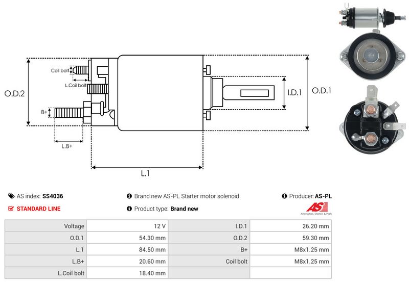 Magnetlülitus, starter, AS-PL SS4036