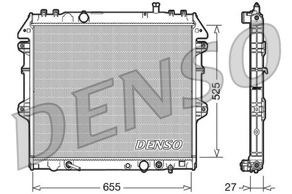 Радіатор, система охолодження двигуна, Denso DRM50045