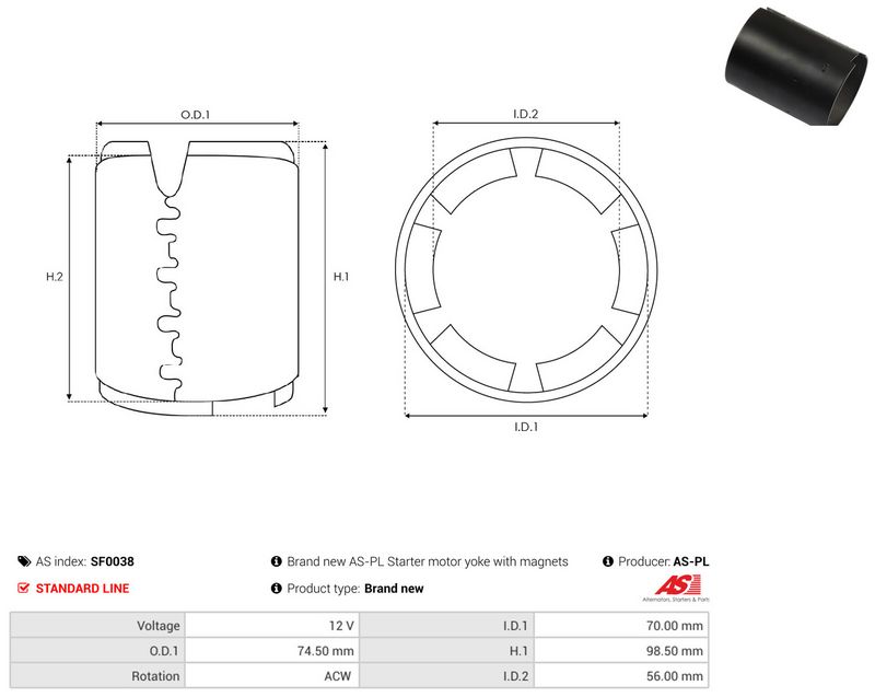 AS-PL SF0038 Field Winding, starter