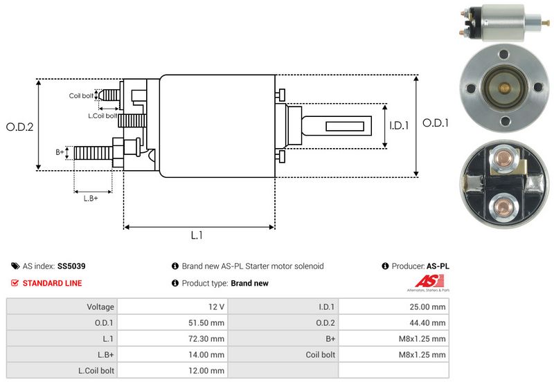 Magnetlülitus, starter, AS-PL SS5039