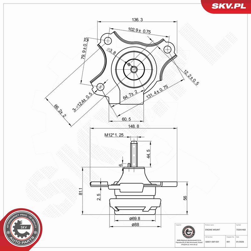 ESEN SKV 75SKV460 Mounting, engine