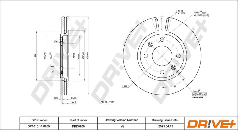 Disc frana DP1010.11.0709 Dr!ve+