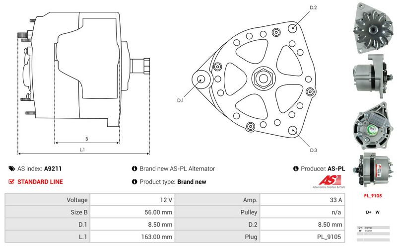AS-PL A9211 Alternator