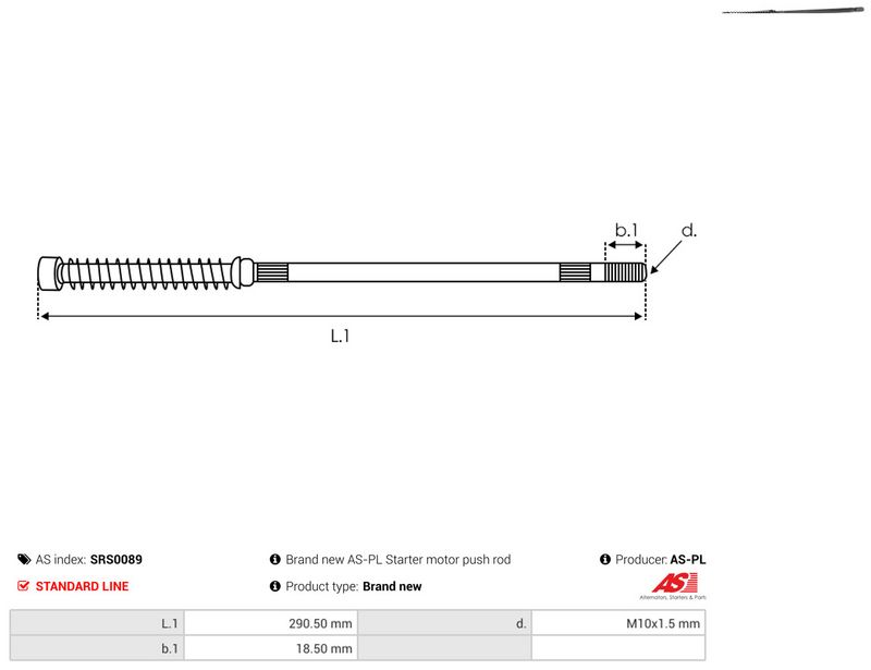 Remondikomplekt, Starter, AS-PL SRS0089